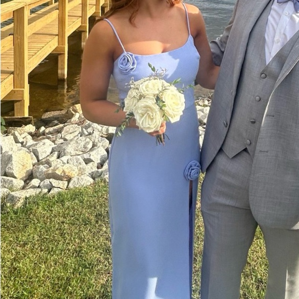 Amanda Uprichard Light Blue Strapless Dress